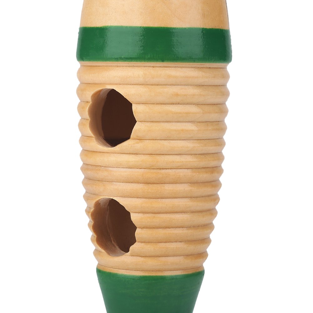 Bnineteenteam Fish-Shaped Wooden Guiro Percussion Instrument with Scraper