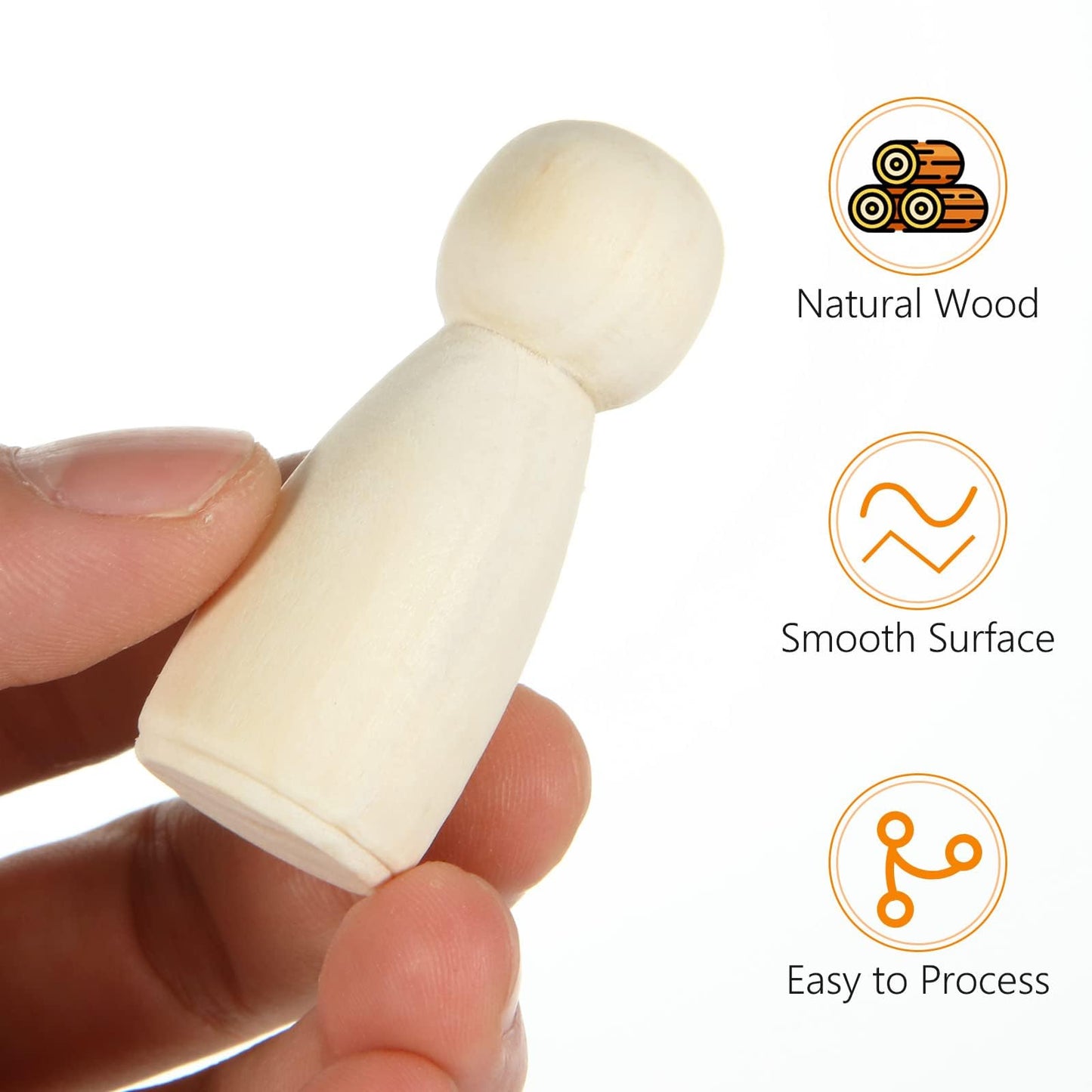 100 Pack Wooden Peg Dolls Unfinished with Box - Wooden People Figures to Paint, Doll Bodies - Decorative Peg Doll People for DIY Art Craft, Painting, Game, Home Party Decor