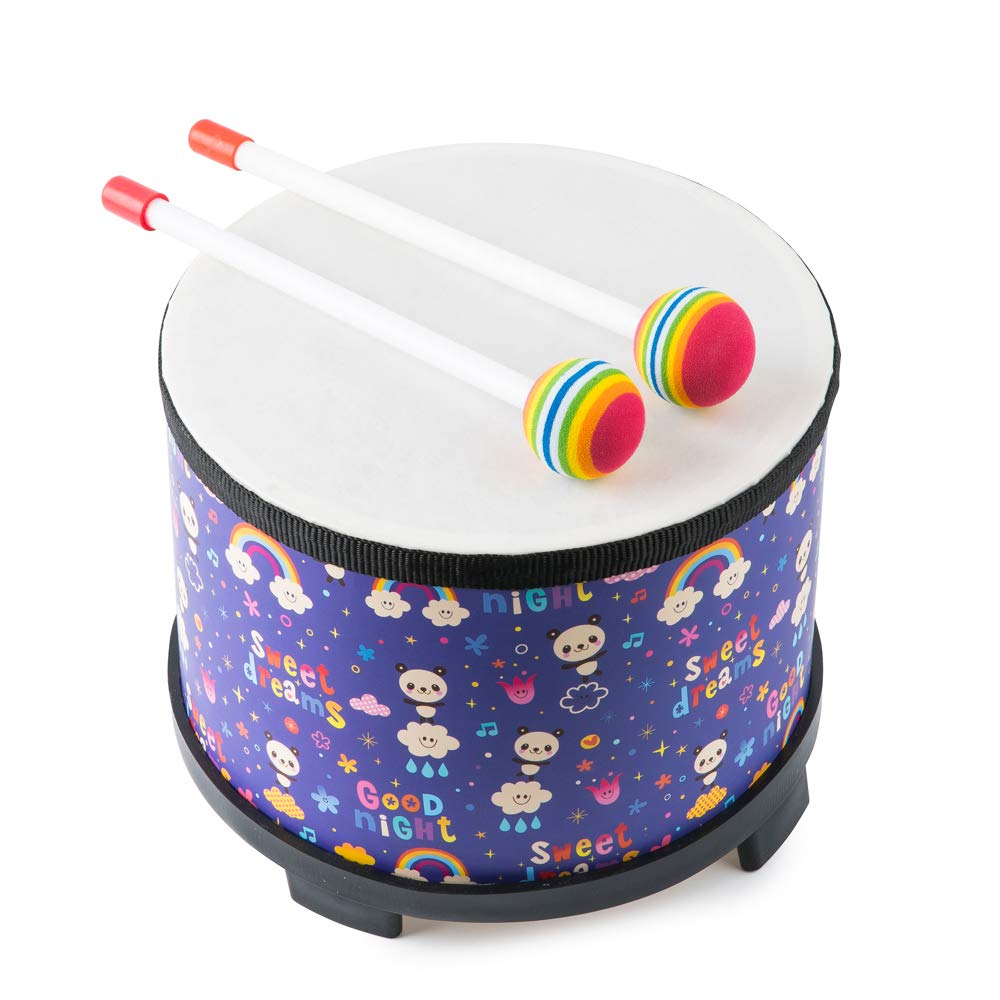 Kids Floor Tom Drum Toddlers: Baby Music Toys 8 inch Percussion Instrument Child Drums - Montessori Toys Wooden Drum for Preschool Educational Birthday (Purple 8")