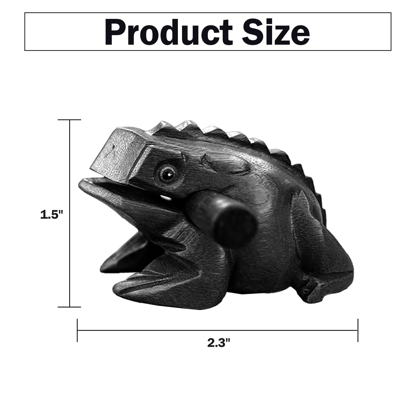 GOGHOST 3 Pcs Handmade Wooden Guiro Animal Set (Small), 3 Inch Wooden Frog, 4 Inch Wooden Cricket, and 2.3 Inch Wooden Owl Whistle, Guerrero Percussion Instruments Artistic Craft