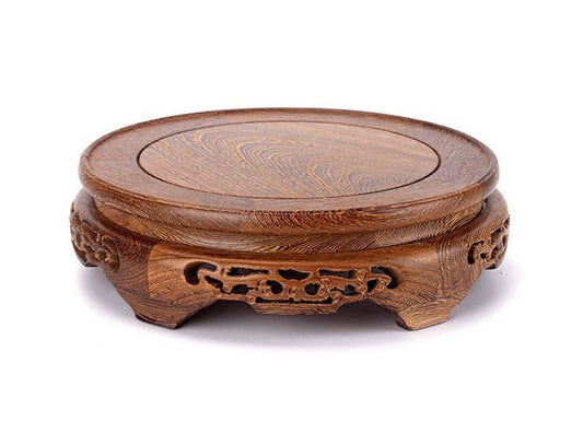 Palmetto Housewares Rosewood Gray Stand Oriental Style, Jichimu Vase Plant Stand, Fish Bowl Stand, Multiple-purpose Gray Color Display Stand (Outside Dia 11"x2" (28x6cm))