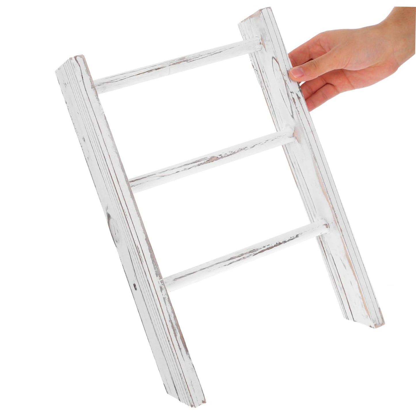 DECHOUS Country Bathroom Decor Mini Ladder Towel Rack Stand-up Towel Holder Small Decorative Ladder Rustic
