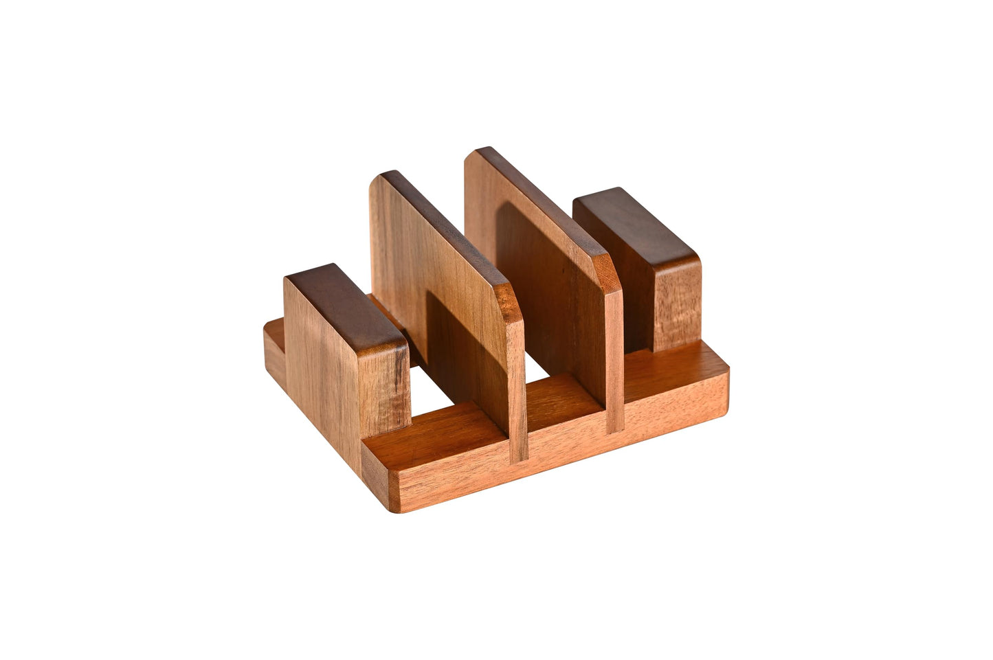 Fox Run Acacia Wood Cutting Board Holder, 3 Slot Cutting Board Organizer