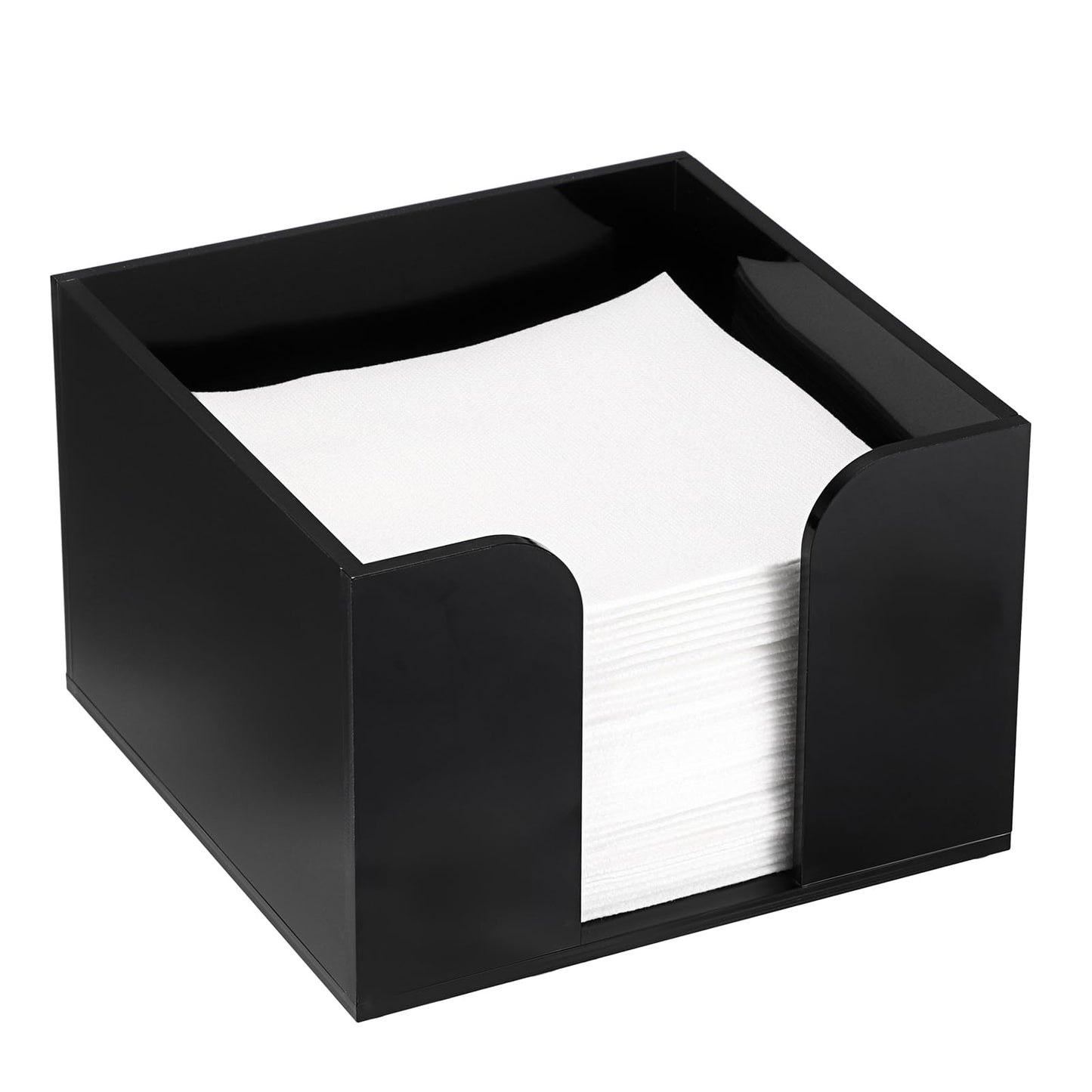 Sumnacon Square Acrylic Napkin Holder - Stylish Black Cocktail Napkin Holders for Table Countertop Kitchen, Decorative Napkin Dispenser Tray for Wedding Party Restaurant Office Hotel, 4 Inch Height