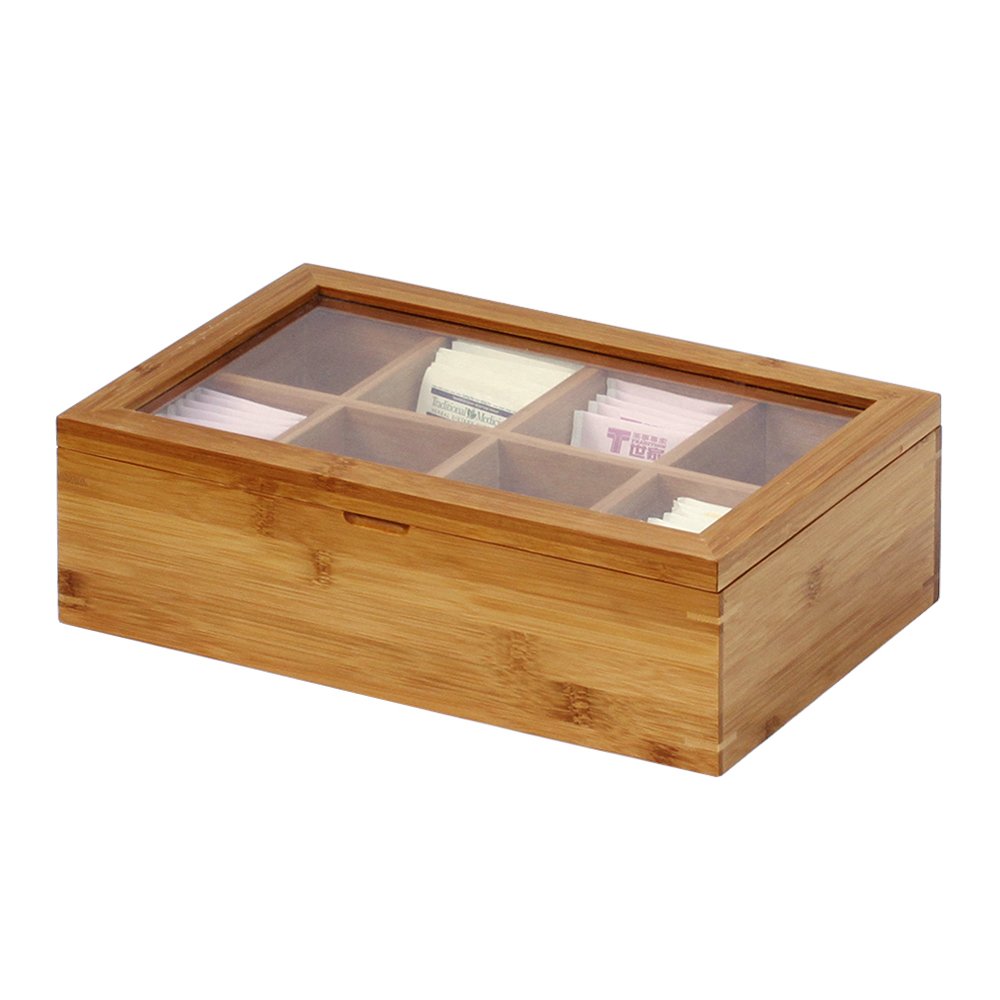 Oceanstar - TB1323 Bamboo Tea Box,12 Inch,Natural,(Pack of 6)