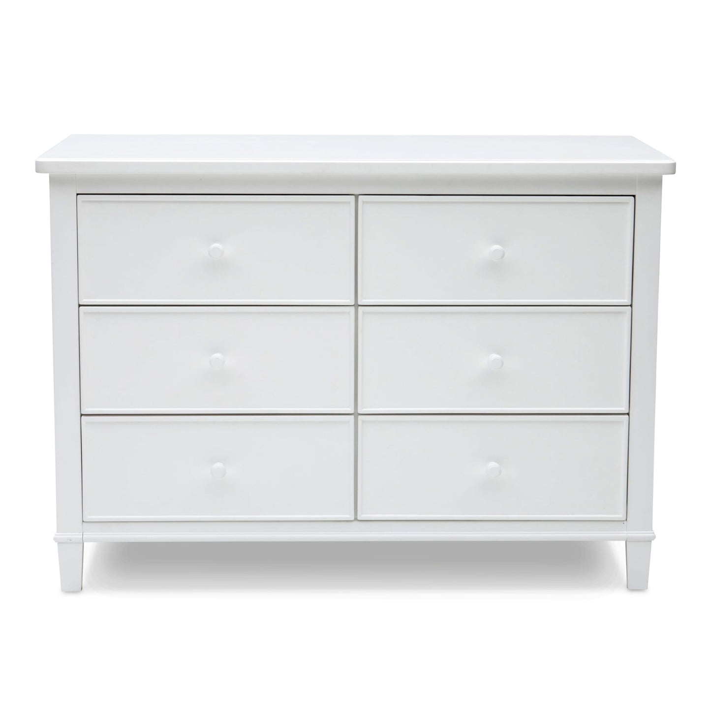 Delta Children Haven 6 Drawer Dresser with Interlocking Drawers - Greenguard Gold Certified, White