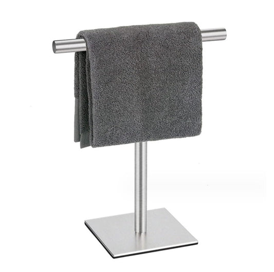 BIOMICE Floor Towel Rack 304 Stainless Steel Towel Rack Towel Stand Modern Towel Holder for Bathroom Countertop with 10 Inch Bar Freestanding Towel Racks(Silver)