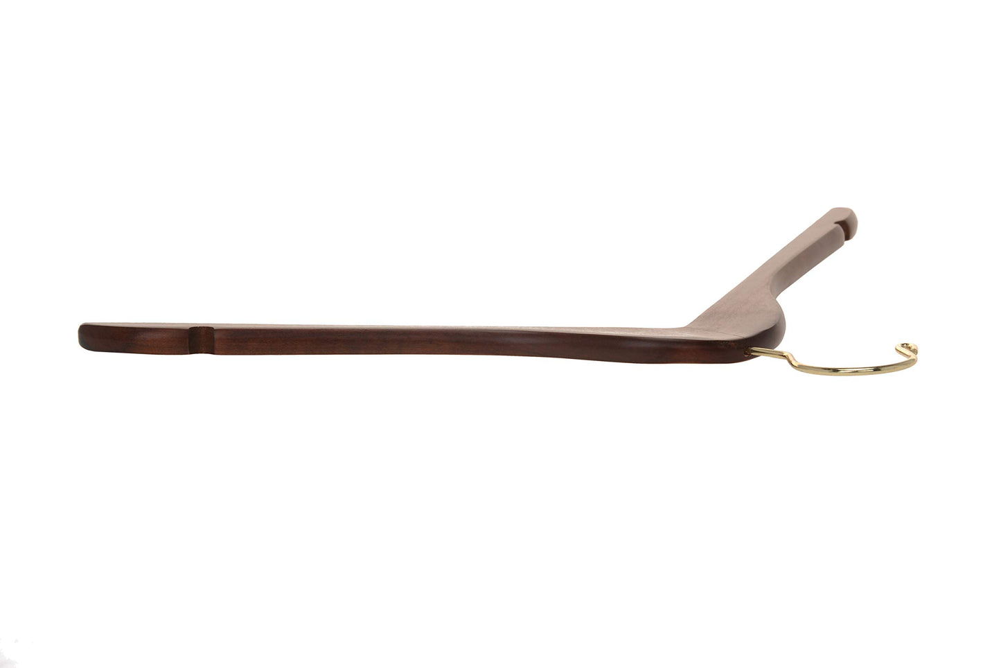 Quality Semi Curved Wooden Suit Hangers, 10-Pack Smooth Finish Solid Wood Coat Hanger with Swivel Hook, Jacket, Pant, Dress Clothes Hangers (Walnut - Gold Hook, 10)