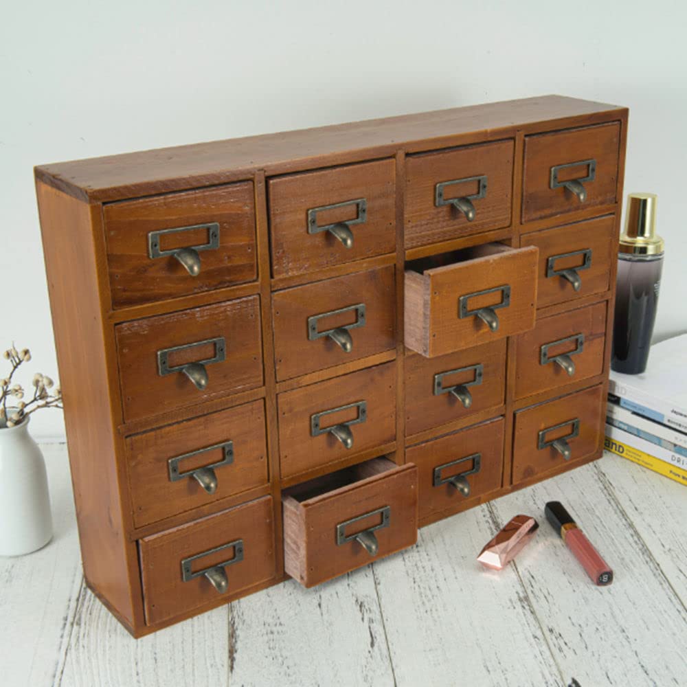 PACKGILO Apothecary Drawers Apothecary Cabinet with Drawers, Brown