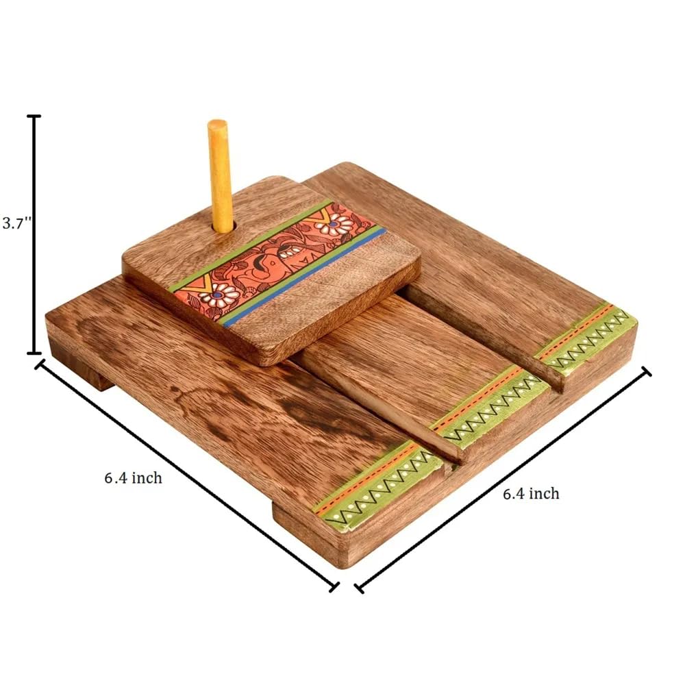 Handcrafted in Wood with Tribal Art Wooden Tissue Paper Holder for Table Kitchen Napkin Stand & Napkin Holder for Dining Table