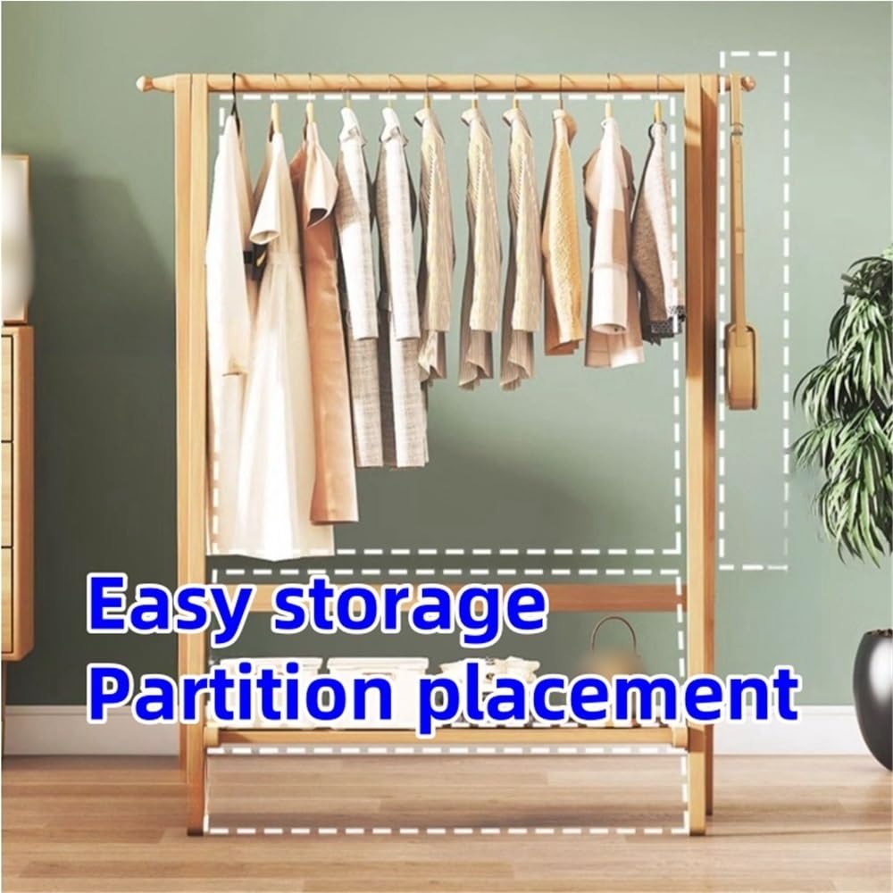 Wasdfzxc Coat Rack, Hanging Racks, Wooden Clothes Rack, Drying Racks with Shelf, Simple Costume Rack for Bedroom, Living Room, Small Space(Brown,31.5x18.1x57.1in)