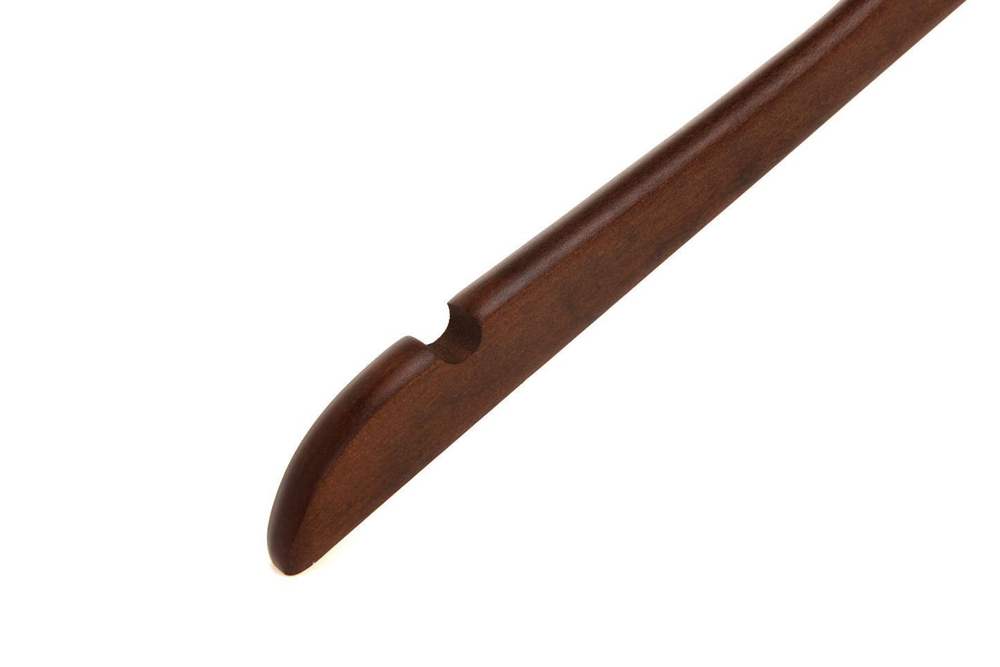 Quality Semi Curved Wooden Suit Hangers, 10-Pack Smooth Finish Solid Wood Coat Hanger with Swivel Hook, Jacket, Pant, Dress Clothes Hangers (Walnut - Gold Hook, 10)