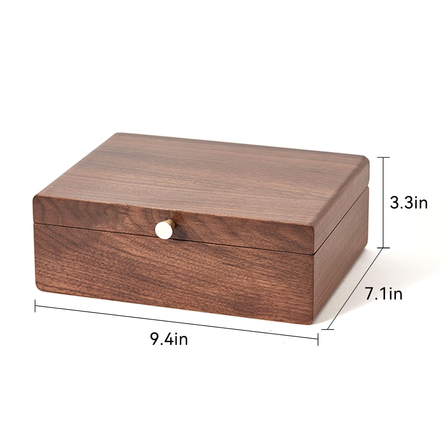CHOSIN Black Walnut Wooden Jewelry Box for Women 2 Layer Jewelry Organizer with Removable Tray for Watches Rings Earrings Necklace Bracelets Storage, Ideal Gift for She, Fathers Day Gift