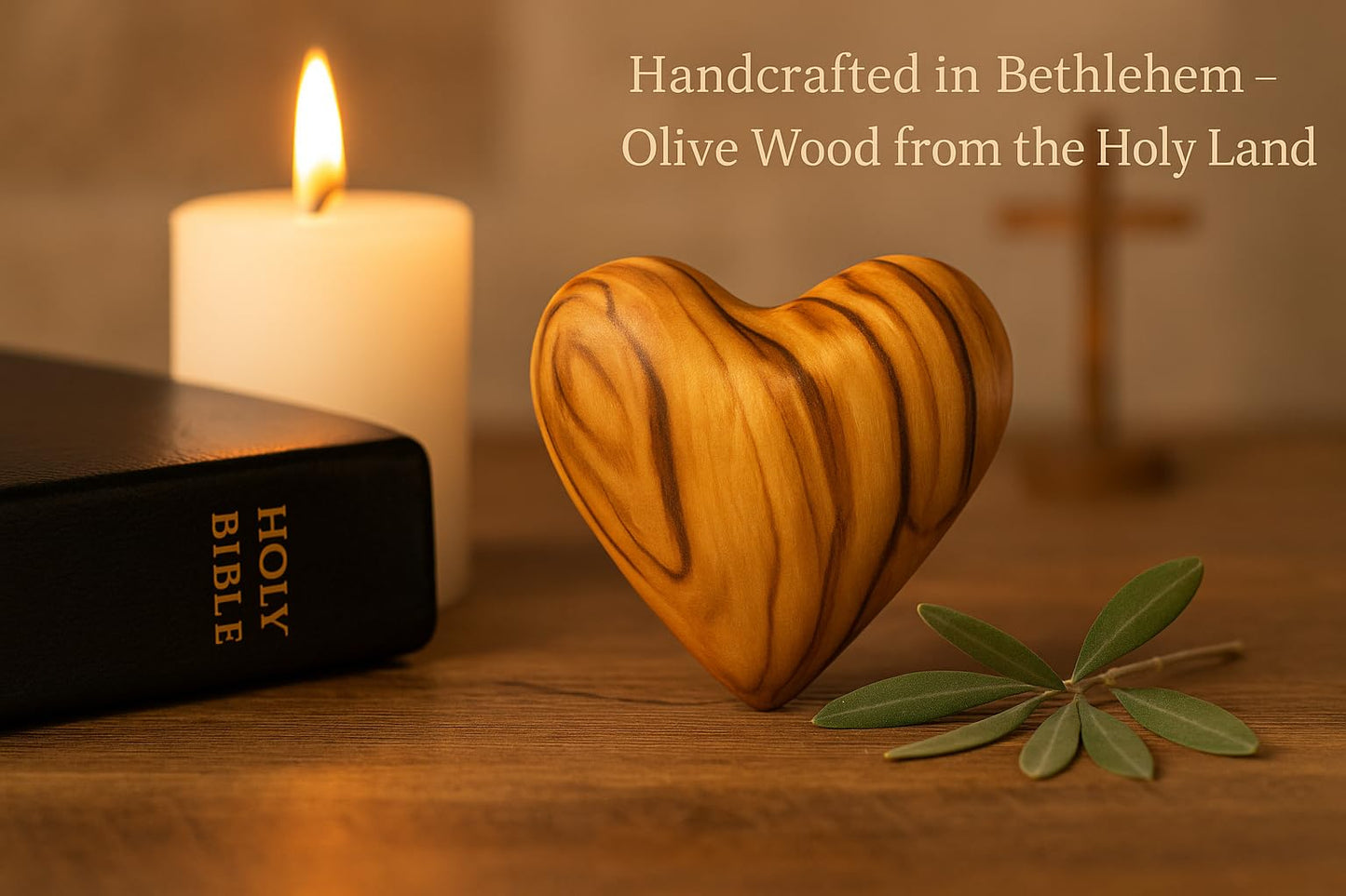 Zuluf Set of 5 Mini Olive Wood Hearts 1.25" Very Small Hand Carved Wooden Fidget Heart Keepsake Wedding Guest Book Favor Valentine Day Gift Pocket Hug Sympathy Memorial Craft Decor Made in Bethlehem