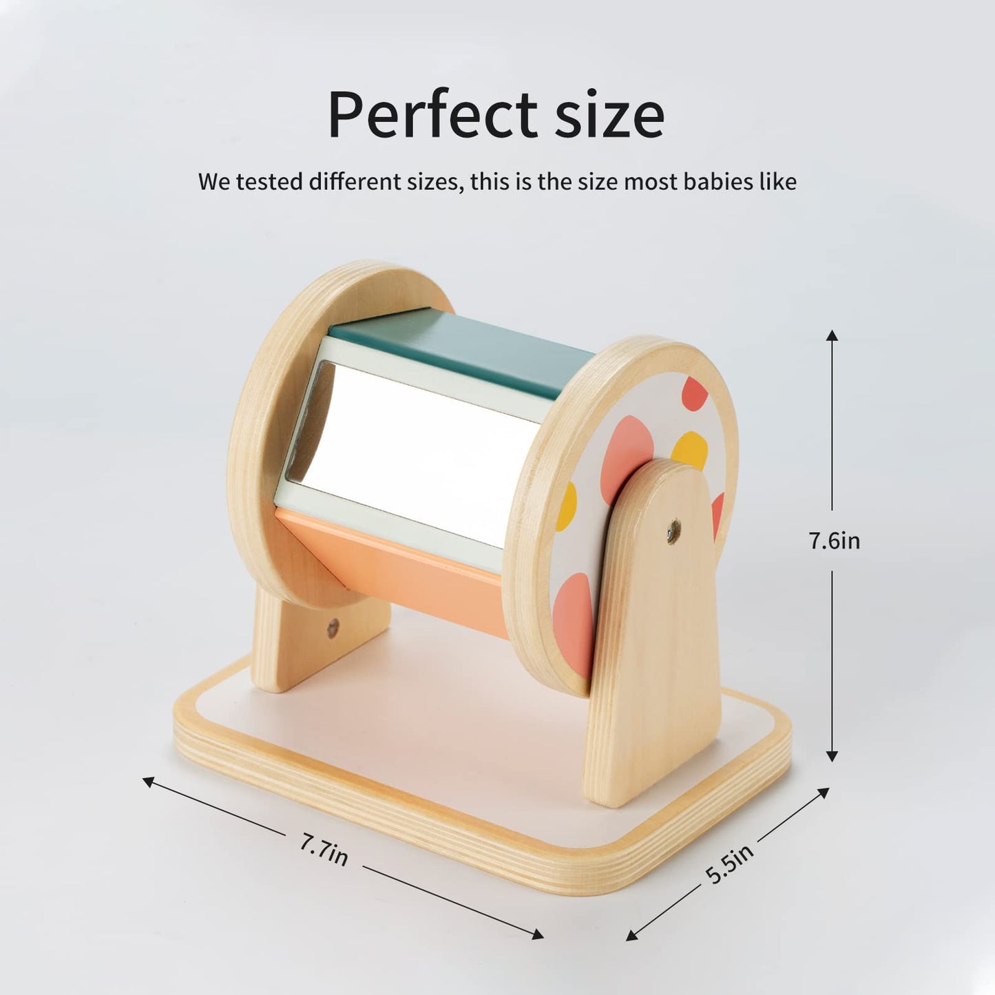 Twefex Montessori Spinning Drum, Montessori Toys for Babies 6-12 Months, Montisory Baby Toys for 1 Year Old Infant, Wooden Toy for Baby