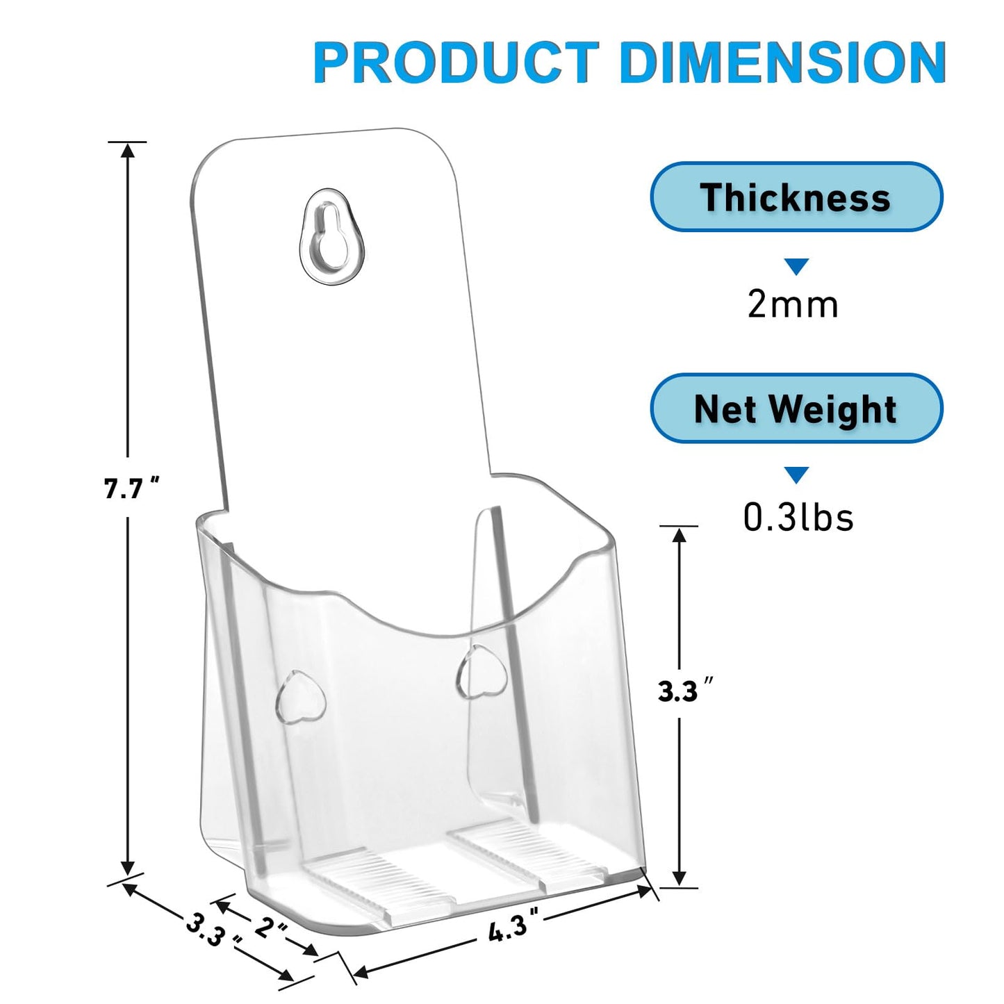 xydstay Acrylic Brochure Holder 4x9 Inches and 8.5x11 Inches combination set (2 Packs of Each Size),Pamphlet Holder Flyer Holder,Display Stand,Table Signs Plastic Paper Holder for Office, Home, Store