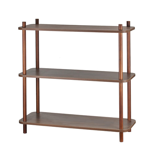 ALPOME 3 Tier Wooden Bookshelf, 31.5 Inch Modern Small Shelf Organizer, Sturdy Bookcase with 1" Thick Pillars for Home Office, Living Room, Easy No-Tool Assembly, Natural Wood Color