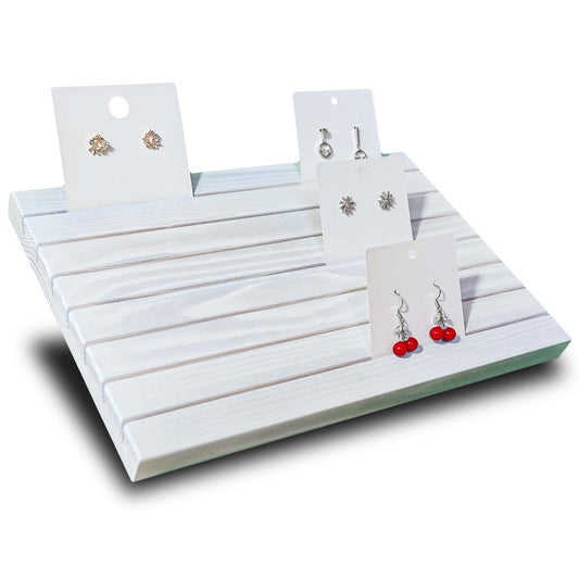 LUBANHAND Wooden Portable Earring Card Display stand For Vendors White