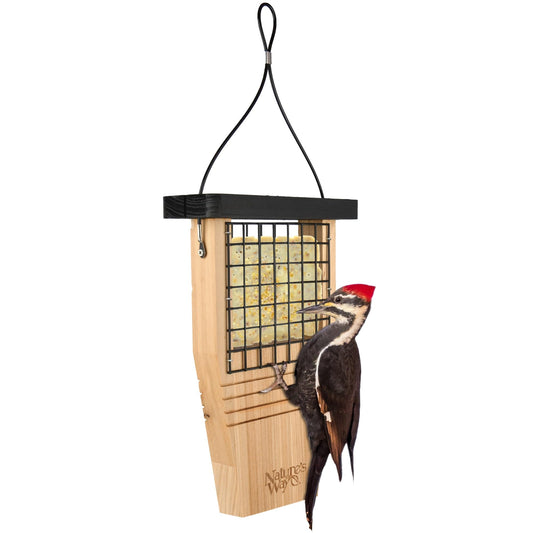 Nature's Way Bird Products CWF1 Tail-prop Suet Bird Feeder 12"H x 7.875"L x 3"W, Brown