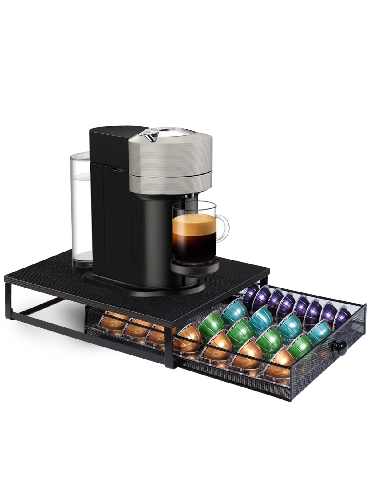 Sedegn Nespresso Vertuo Pod Holder: Capsule Organizer with Sliding Drawer