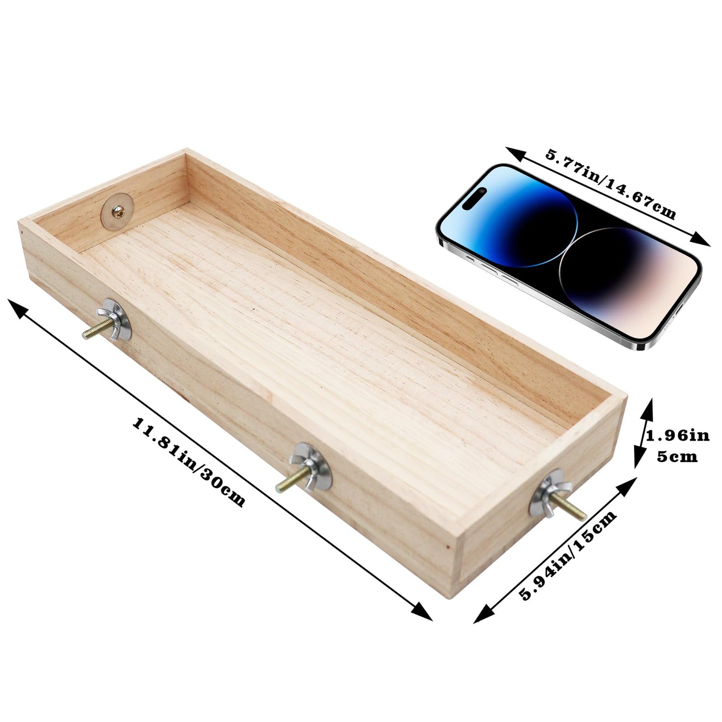 Bird Cage Accessories, Wooden Food Dish for Small to Medium Birds, Bird Feeder for Cage, Food Bowl for Budgie, Cockatiel, Lovebird, Conure, Parakeet, Canary, Kakariki