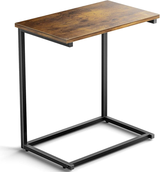 Pipishell C Shaped End Table 27 inches High, Side Table for Couch Slide Under, C Table Sofa Side End Table for Living Room