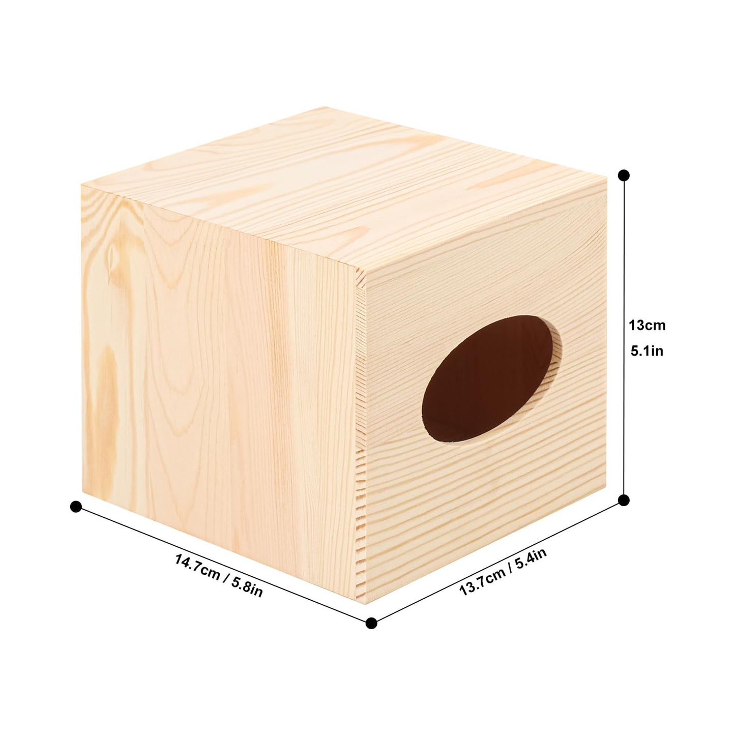 Geytetqi 6 Packs 5.8 Inch Wooden Tissue Box, Eco-Friendly, and Durable Square Wooden Facial Tissue Box for Home and Office Decor