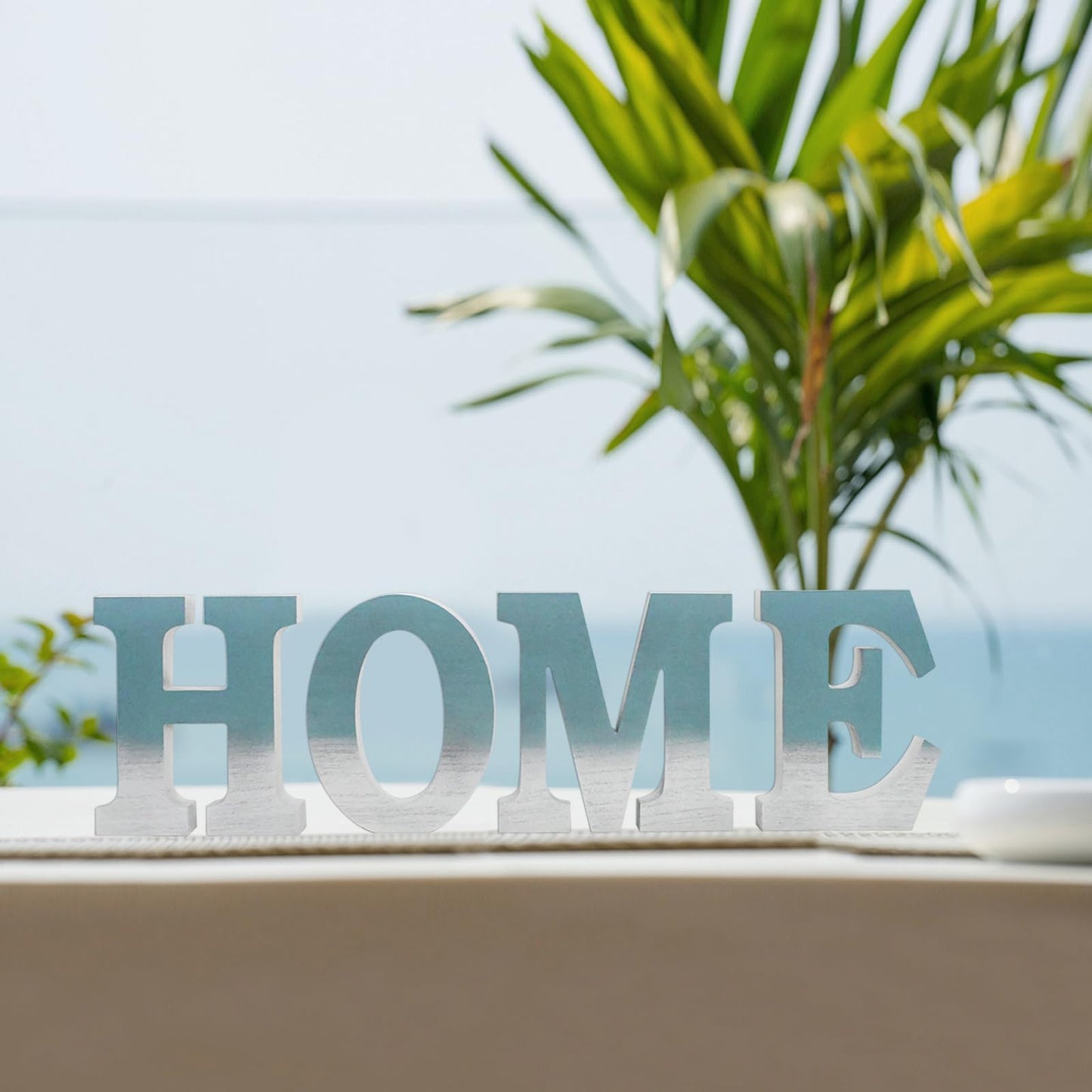Wood Home Sign Rustic Frestanding Letters Wall Art Decorative Block for Living Room Kitchen Entryway - Hanging Wooden Cutout Word Sign Framhouse Décor (6")