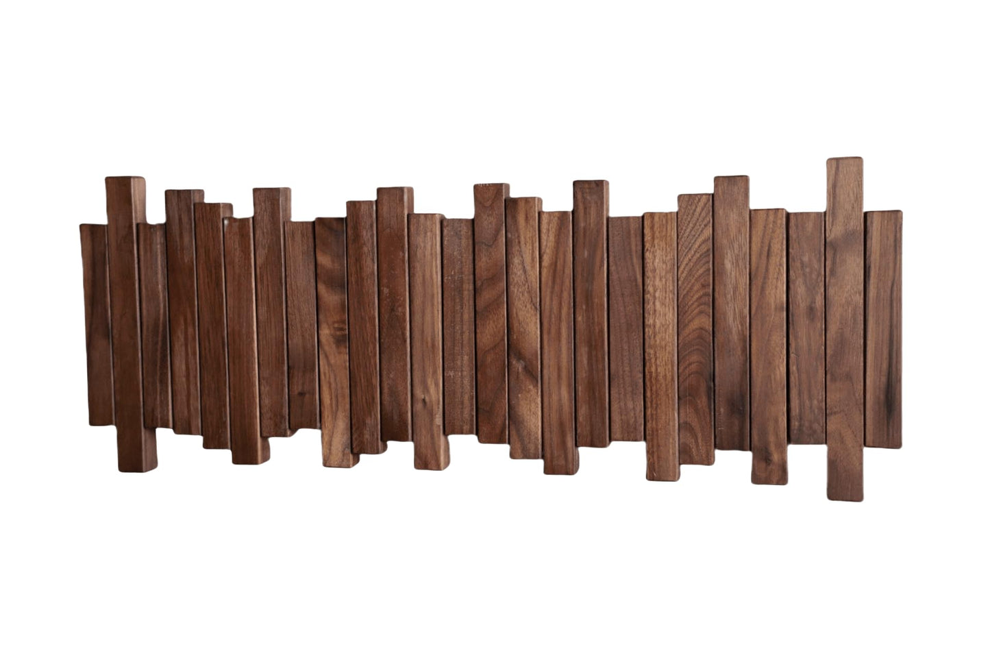 GOGREEBELL Natural Wood Wall Mounted Piano Coat Rack| Coat Rack Wall Mount| Flip Down Wall Hook Rack 5 Hooks| Entryway wall Art Hook,Made of Black Walnut