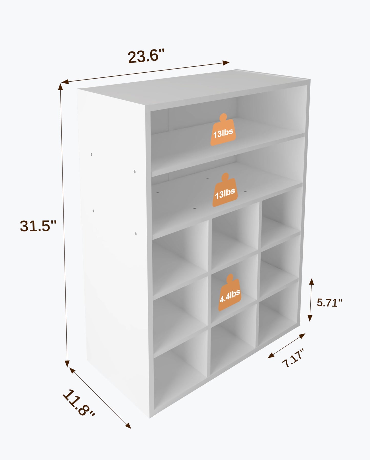 HAIOOU Shoe Cubby, 9-Cube Stackable Wood Shoe Rack Organizer 5-Tier Freestanding Wooden Shoe Stand with 2 Storage Shelf for 10-15 Pairs, Ideal for Apartment, Entryway, Closet Organization - White