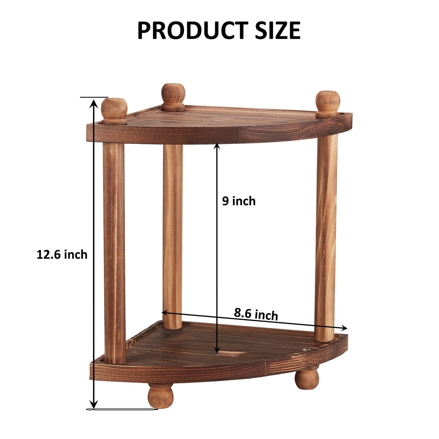 Corner Bathroom Counter Organizer, 2-Tier Bathroom Organizers and Storage, Wooden Vanity Perfume Organizer Makeup Countertop Shelf for Kitchen Dresser
