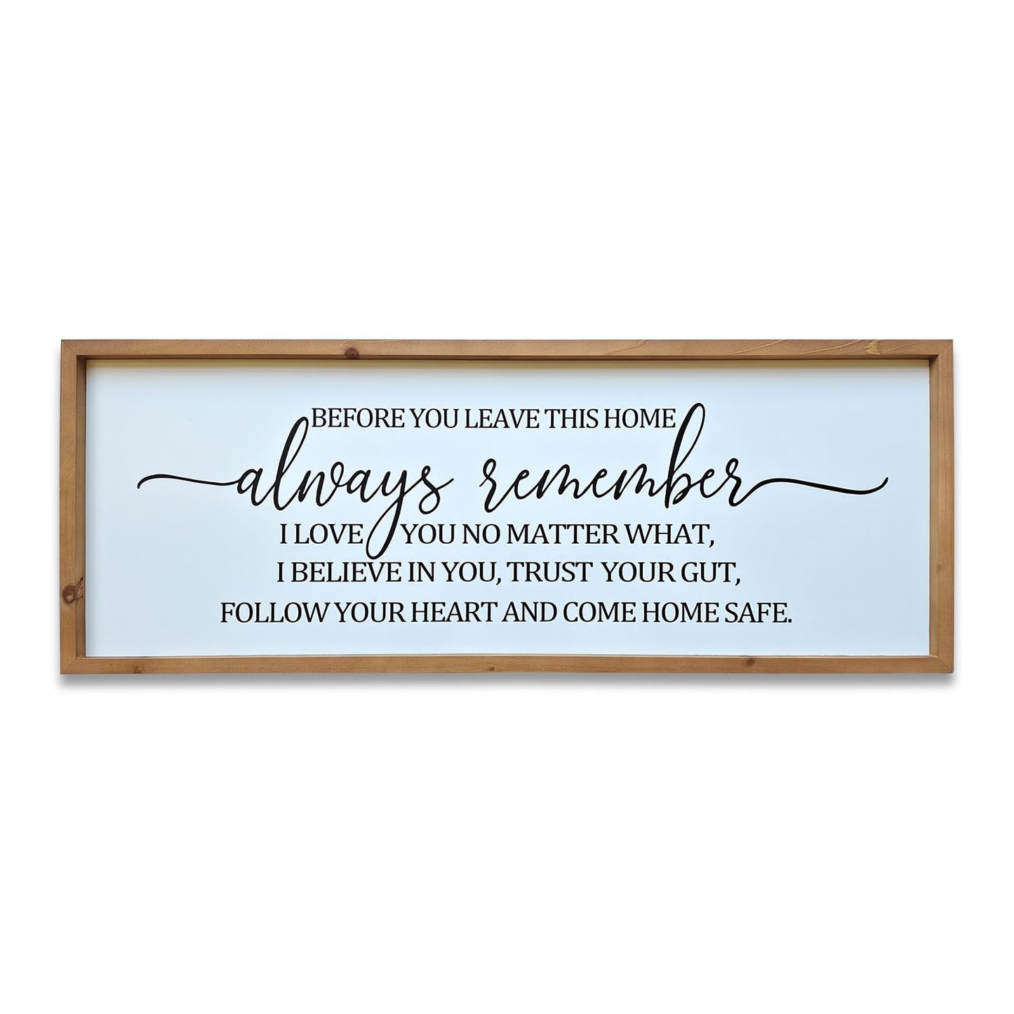 Before You Leave This Home Sign, Wall Art for Love Decor Wooden Wall Decor Above Front Door Entryway, Family Love Quotes Art Decorations Framed Wood- 32'X12'
