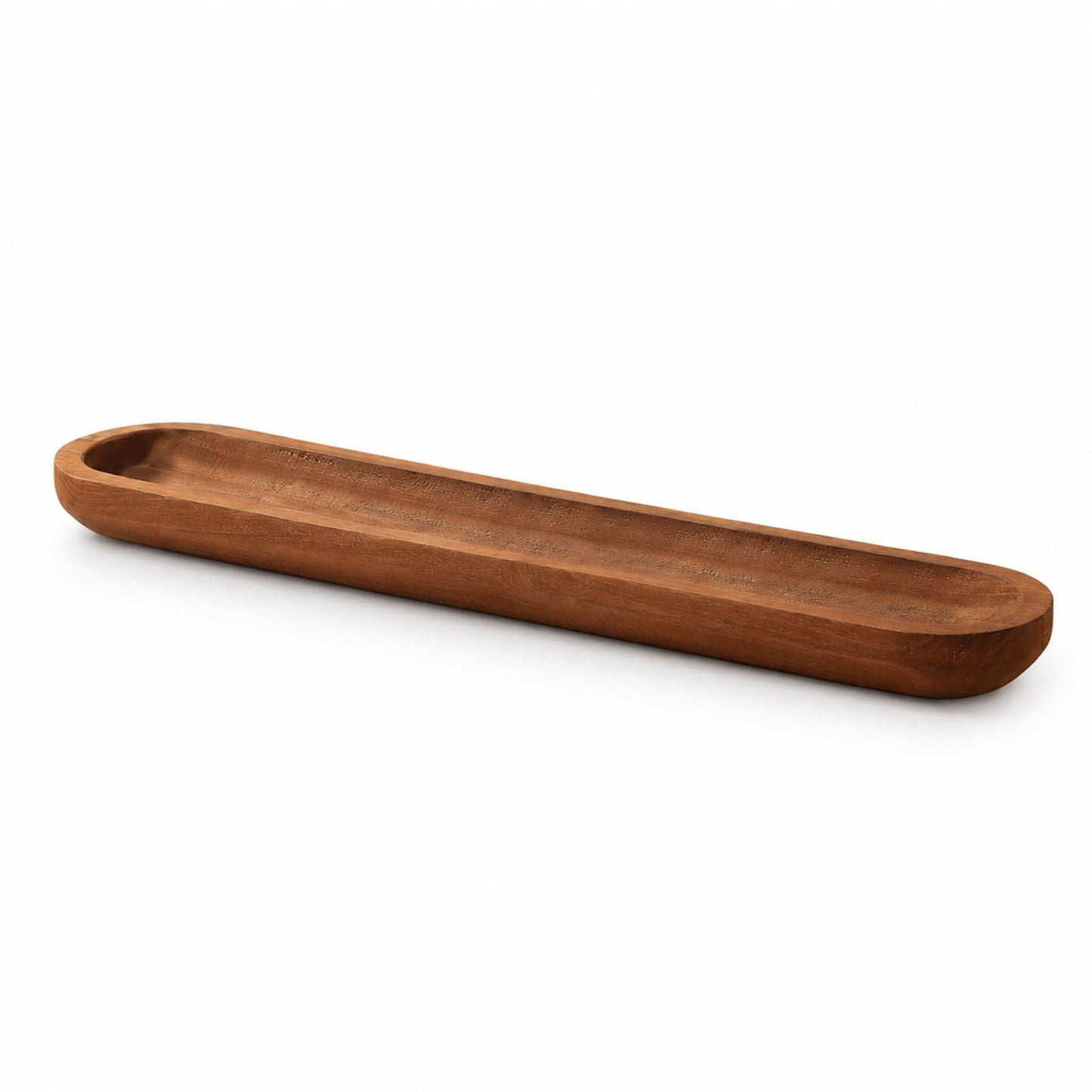 Duseu Wooden Dough Bowls for Decor Approx 29 Inch, Extra Large Long Wooden Bowl, Hand Carved Rustic Farmhouse Long Tray for Table Centerpiece, Living Room, Home Decor, Candle Bowl