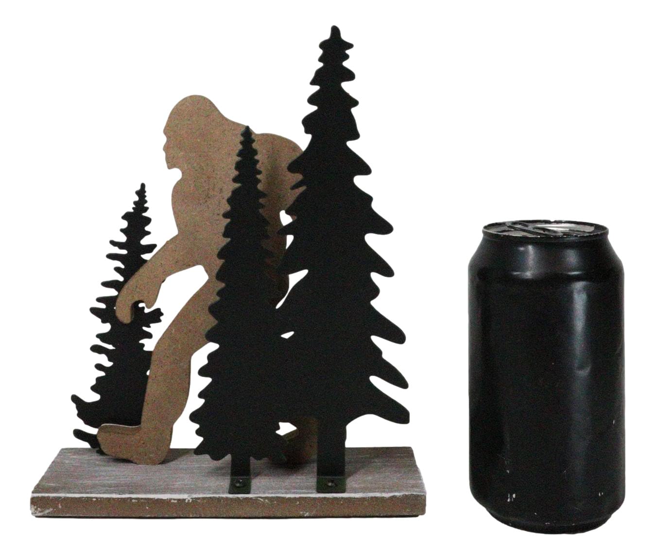 Ebros Gift Rustic Western Forest Wildlife Myth Legend Bigfoot Sasquatch Big Foot by Pine Trees Wooden Silhouette Cutout Desktop Sculpture Accent