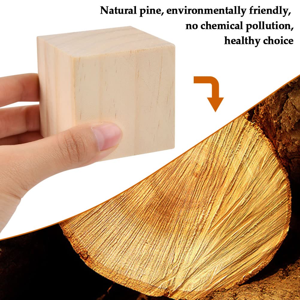 BUYGOO 30Pcs 2 inch Wooden Cubes Wood Blocks Unfinished for Crafts, Wood Square Blocks for Crafts and DIY Décor