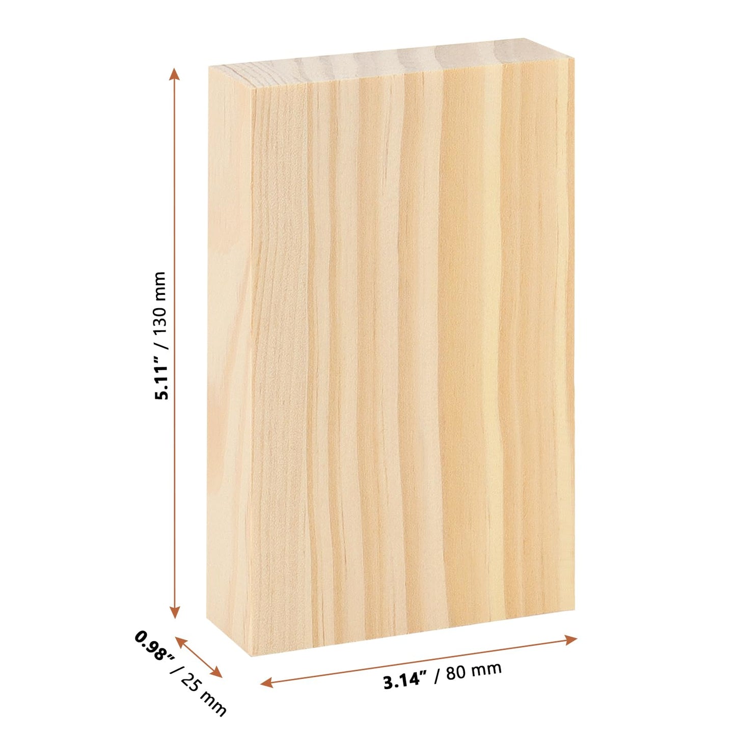 LEXININ 15PCS 3 x 5 x 1 Inches Craft Wood Blocks, Rectangle Whittling Blocks, Unfinished Wooden Block for DIY, Art Carving