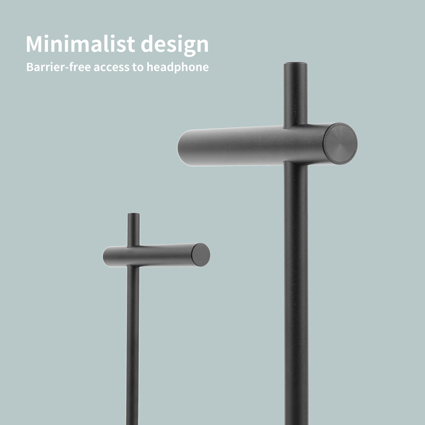 LinNature Aluminum Alloy Headphone Stand for Desk with Non-Slip Base - Universal headset stand Compatible with Over-Ear, On-Ear and Neckband Headphones (Black)