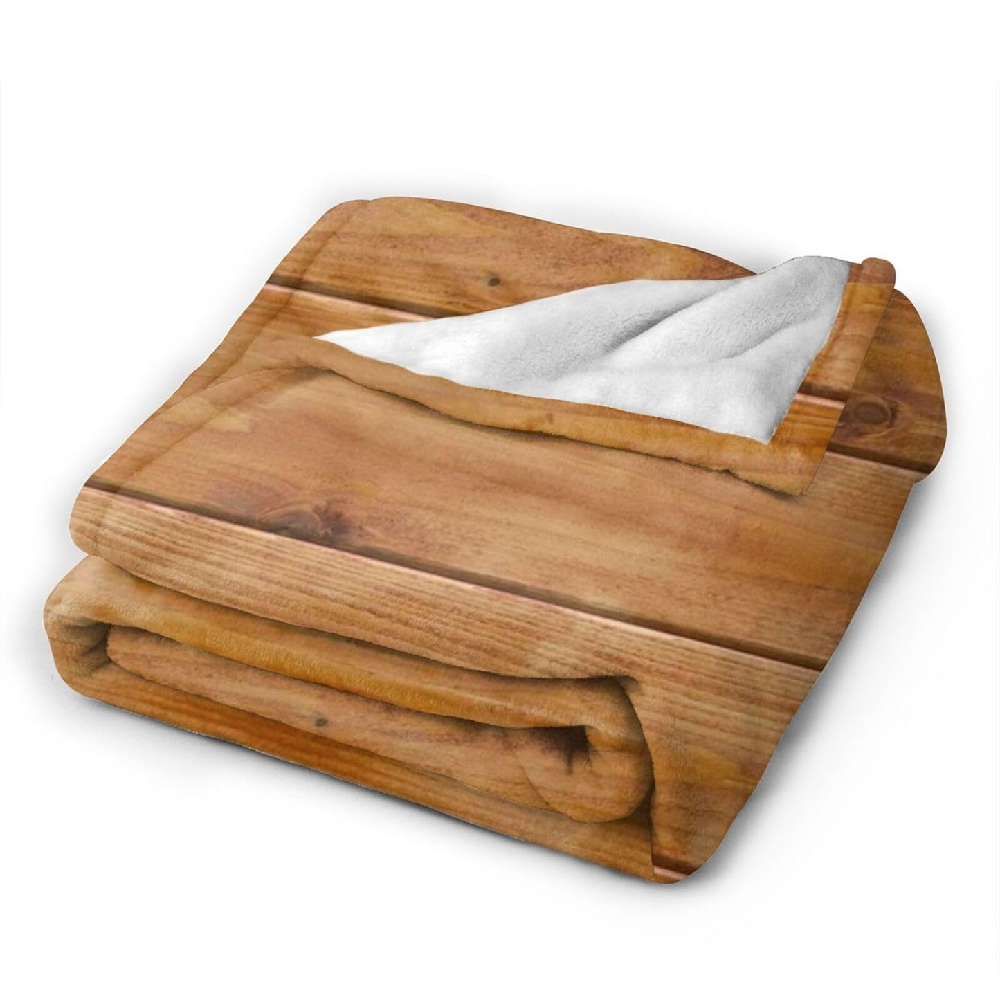 50"X40" Wooden Plank Texture Soft Flannel Blanket - Lightweight and Quick Drying, Used for Home, Travel, Camping