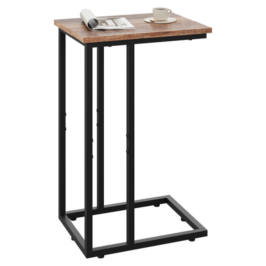 WLIVE C Shaped End Table, Small Side Tables for Sofa and Bed, Couch Table That Slides Under for Living Room, Bedroom, Home Office, Small Spaces