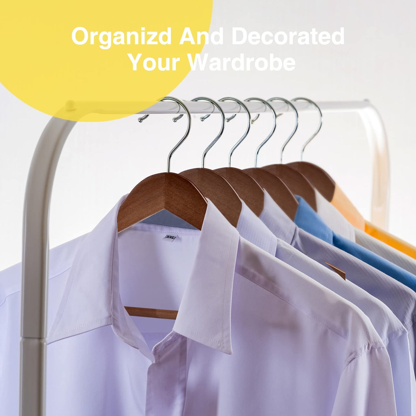 UINICOR Wooden Hangers - 30 Pack - Clothes Hanger for Daily Used,Heavy Duty Wood Hangers with Precisely Cut Notches,Coat Hanger for Closet, Clothes Hangers for Shirt Suit Dress (Walnut)