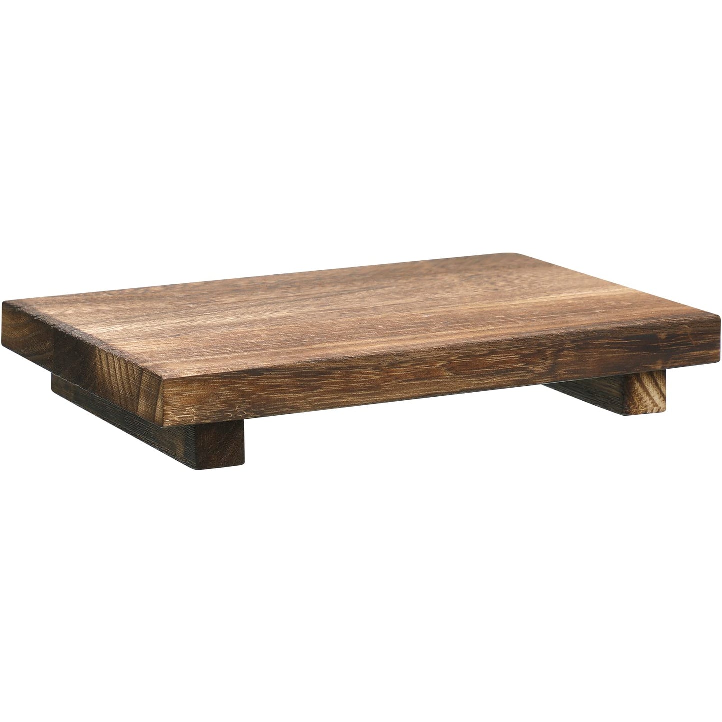 Nuogo Wood Riser Tray Soap, Stand Soap Tray for Kitchen Sink, Wood Pedestal for Kitchen Counter Sink Stand Decorative Rustic Bathroom Dishes Plant Bottles Candles Display(12 x 7 Inch,Brown)