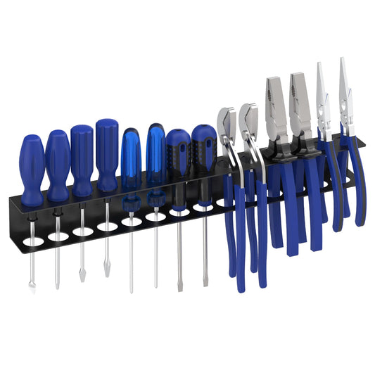 iCHKED Screwdriver Organizer Wall Mount, Screw Driver Holder,Metal Plier Rack Utility Tool Rack Organizers and Storage Rack for Garage Workshop Workbench Tool Chest Cart (1 PCS)