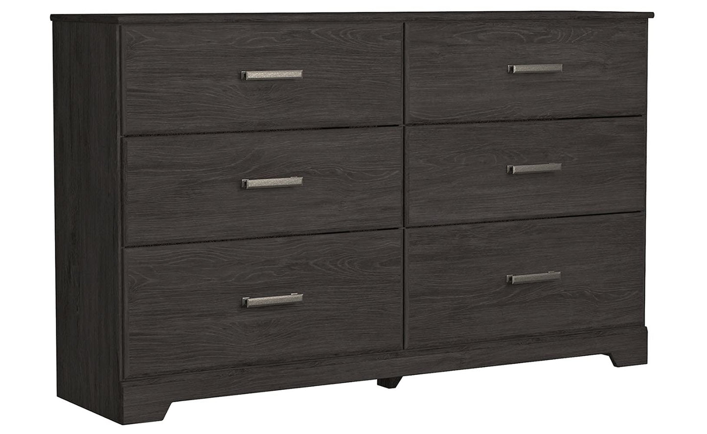 Signature Design by Ashley Belachime 6 Drawer Dresser, Fully Assembled Frame, Engineered Wood Construction, Storage for Bedroom, Dark Charcoal, 60" W