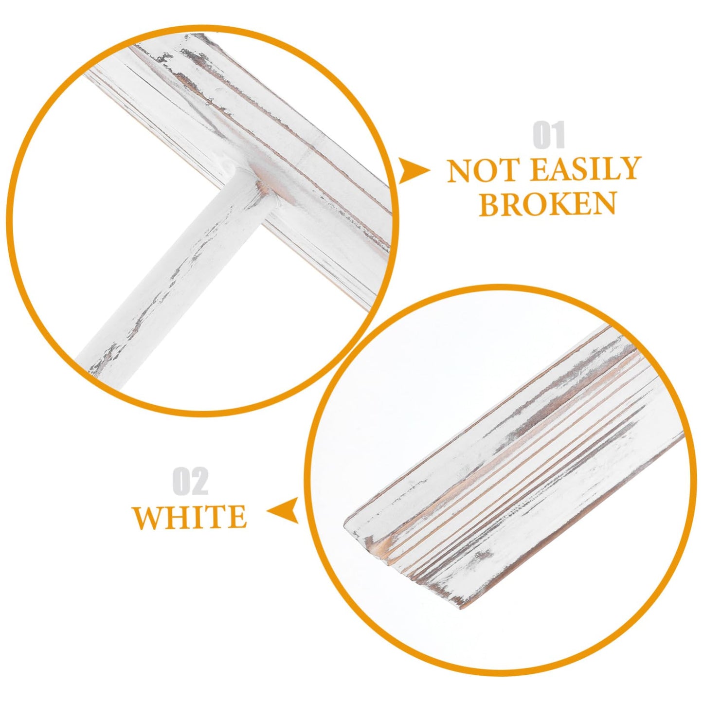 Luxshiny Miniature Small Ladder Decor Towel Rack Rustic Farmhouse Bathroom Hand Towel Holder Multipurpose Display Stand for Kitchen Counter and Bathroom Elegant White Finish