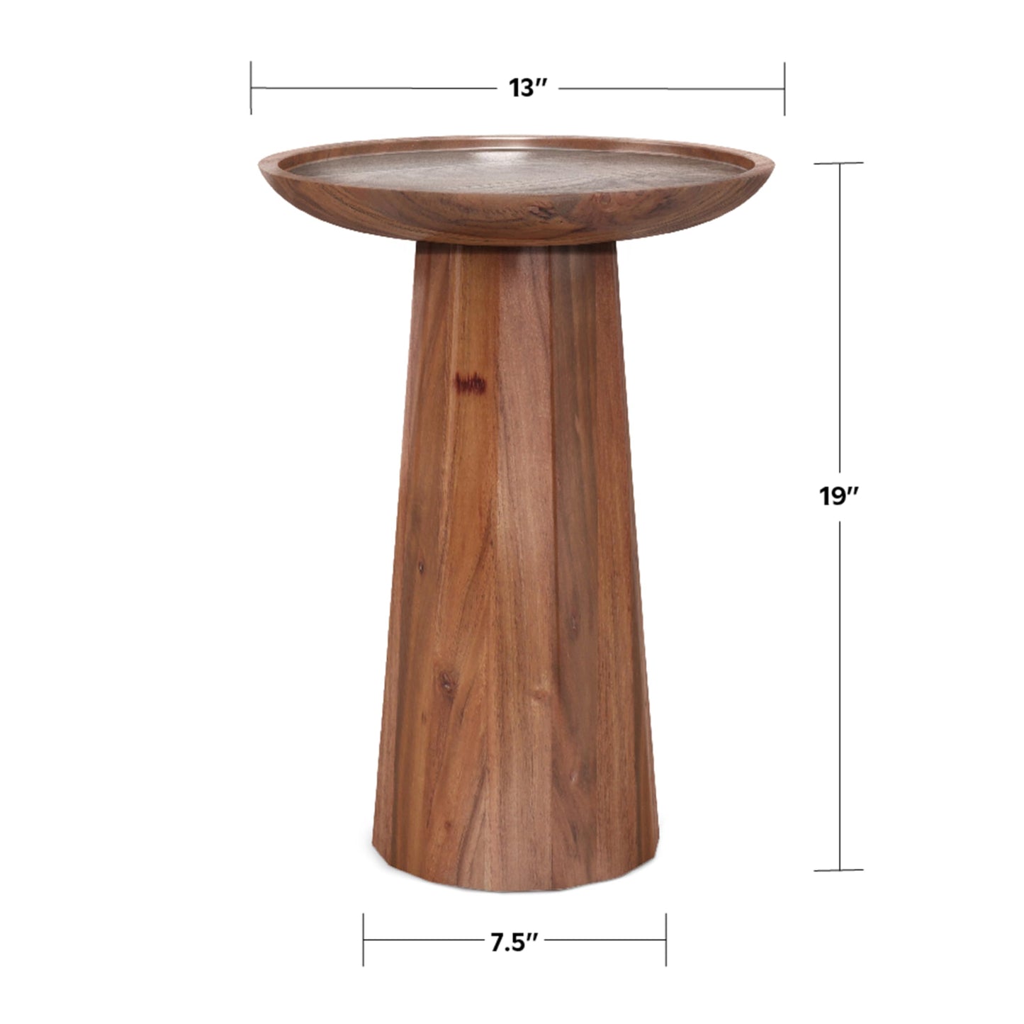 SIMPLIHOME Dayton End Table - 13 inch Wide Solid Acacia Wood Round Accent Table in Light Cognac, Handcrafted Contemporary Nightstand or Lamp Stand for Living Room with Textured Finish, Assembled