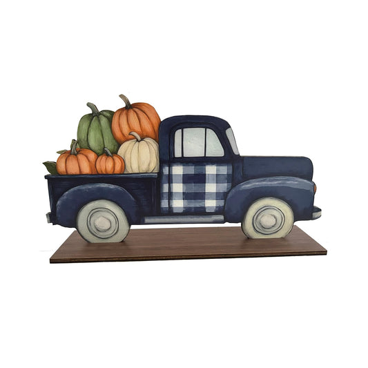 Autumn Wooden Desktop Decor Harvest Car Sign Halloween Pumpkins fall decorations Thanksgiving Table Decorations for Home,Farmhouse,Office,Garden