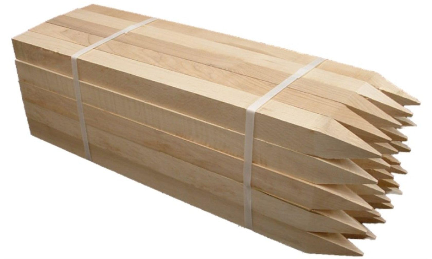 Farm Plastic Supply - 2 Foot Wooden Stakes - Wooden Garden and Sign Posts, Silt Fence, Wood Sticks, Tomato Stakes, Bundle, Construction, Fence (5 Pack)