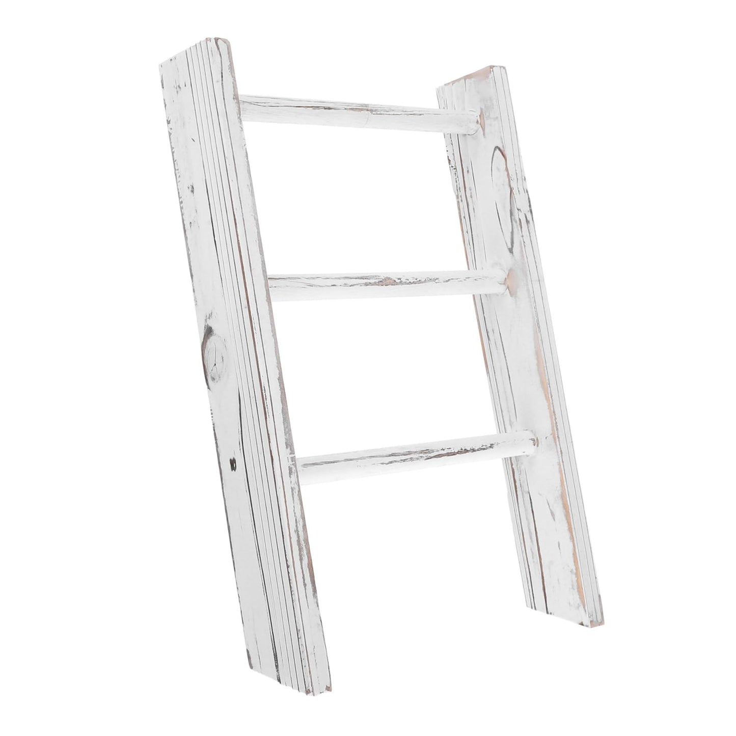 KOCKSHION Miniature Farmhouse Tea Towel Ladder Rack Rustic Bathroom Decor Compact Ladder Towel Holder for Kitchen Counter Space Saving with Elegant White Finish