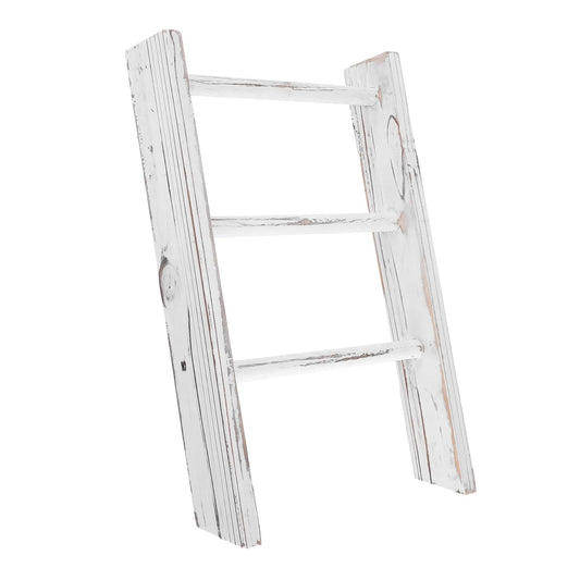 KOCKSHION Miniature Farmhouse Tea Towel Ladder Rack Rustic Bathroom Decor Compact Ladder Towel Holder for Kitchen Counter Space Saving with Elegant White Finish