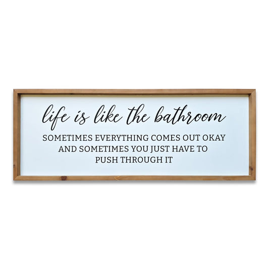 Sign Wall Decor Inspirational Quotes Wood Framed Kitchen Home Simple Hanging Wall Art Above Front Door Entryway, Family Love - 32'x12'